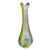 Magnifique vase de Murano des années 1960 par Flavio Poli. Fabriqué en Italie.