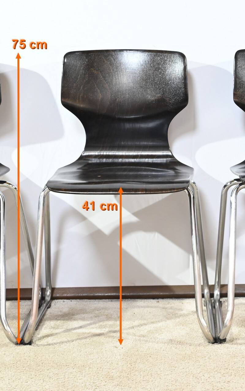 Set of 4 Pagwood Chairs, stamped Pagholz Flötotto – 1960