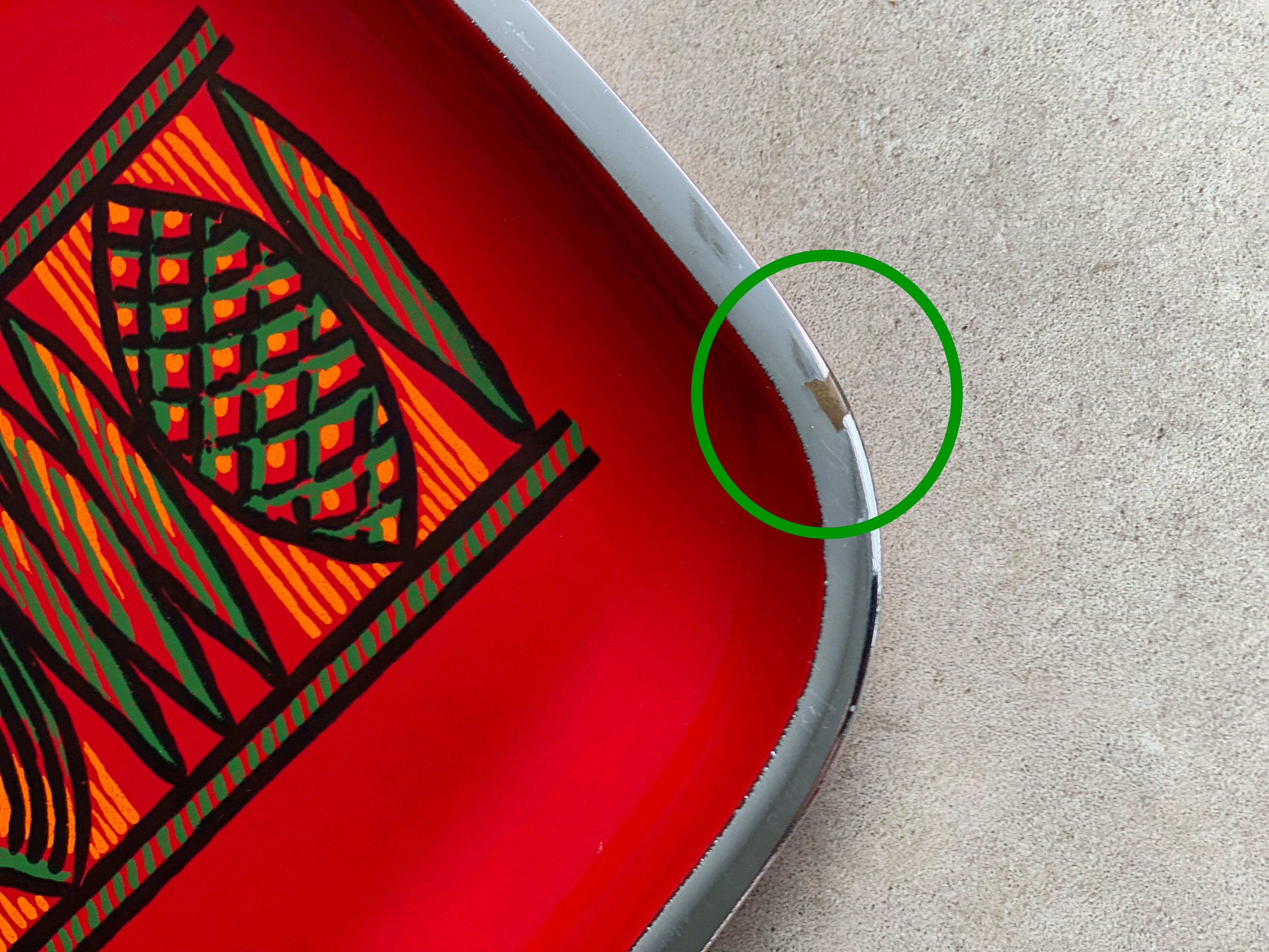 Vintage red enamel SILIT tray / serving dish