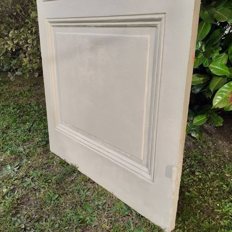 Porte ancienne de communication vitrée moulurée 218,5x83 15 petits carreaux