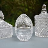 Set of glass candy jars/boxes