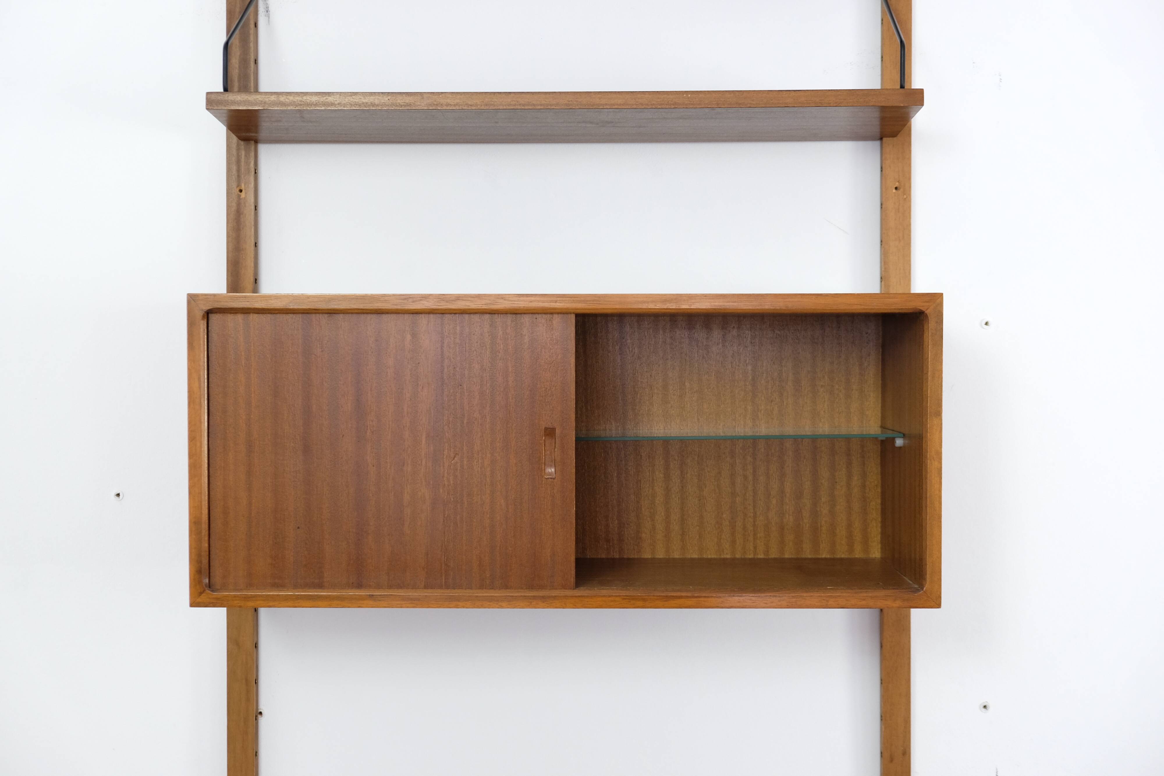 Walnut Wall Unit Shelving System 'Royal System' by Poul Cadovius 60s Danish Design
