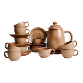 22-piece speckled stoneware coffee set