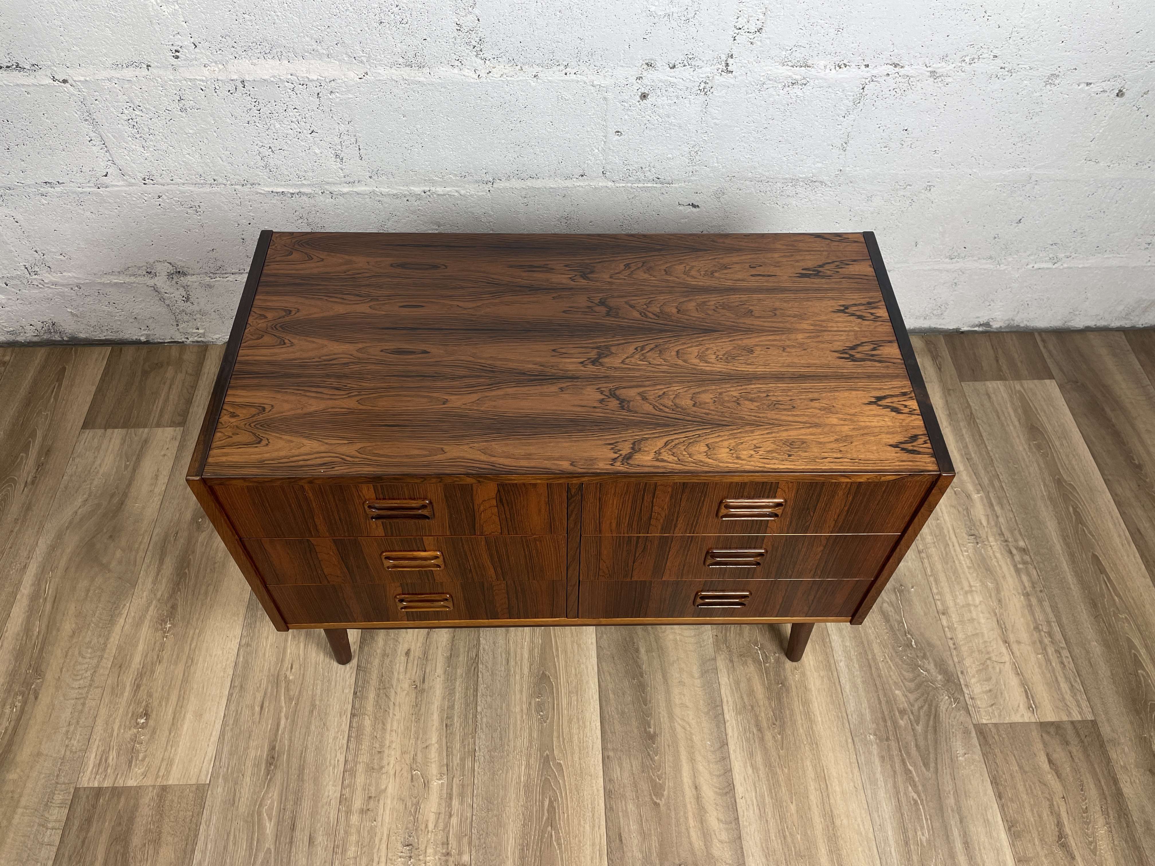 Scandinavian rosewood bass chest of drawers, 60s