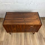 Commode basse scandinave en palissandre, années 60