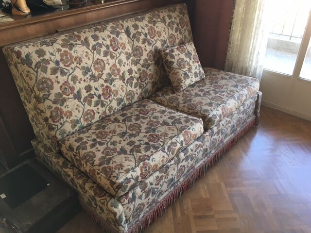 Velvet sofa bed from Genoa and armchairs