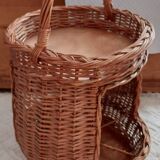 Desserte bar en osier vintage