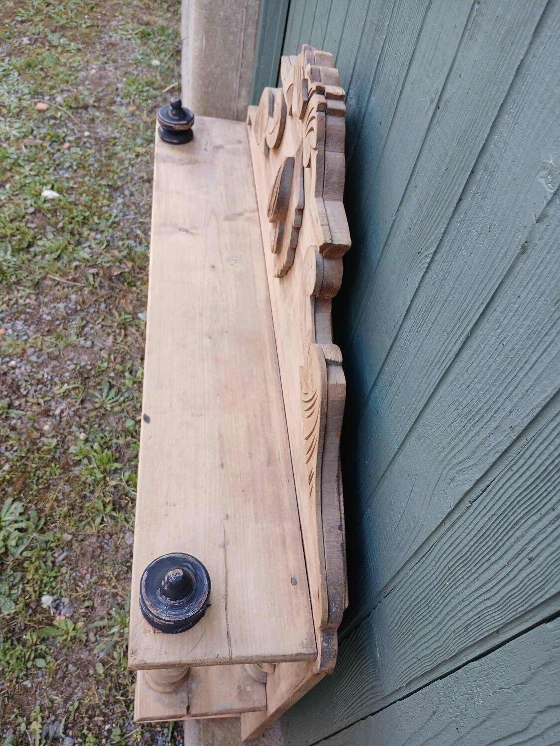 Antique carved wooden shelf