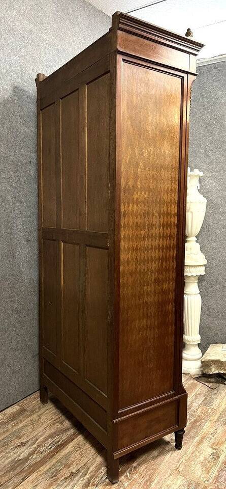 Parisian library in Louis XVI style in marquetry and gilded bronzes circa 1850