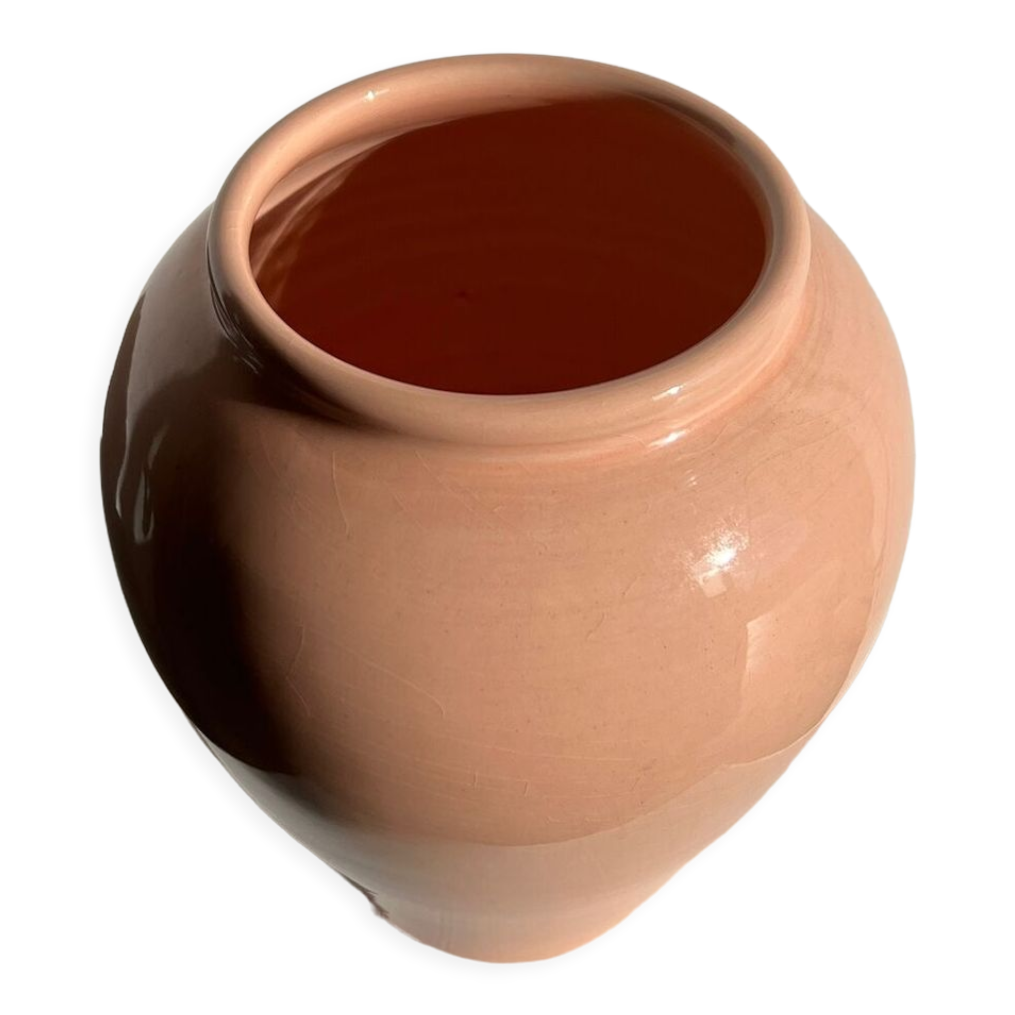 Light pink glazed ceramic vase H:22cm