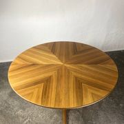 Adjustable table, Scandinavian, walnut, 1960 “Mount and Lower”.