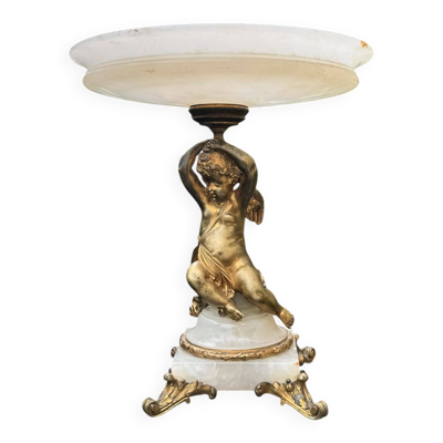 Grand vide poche en bronze et onyx d'Algérie française fin XIXe siècle