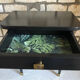 Vintage black and brass bedside table - 1950s style