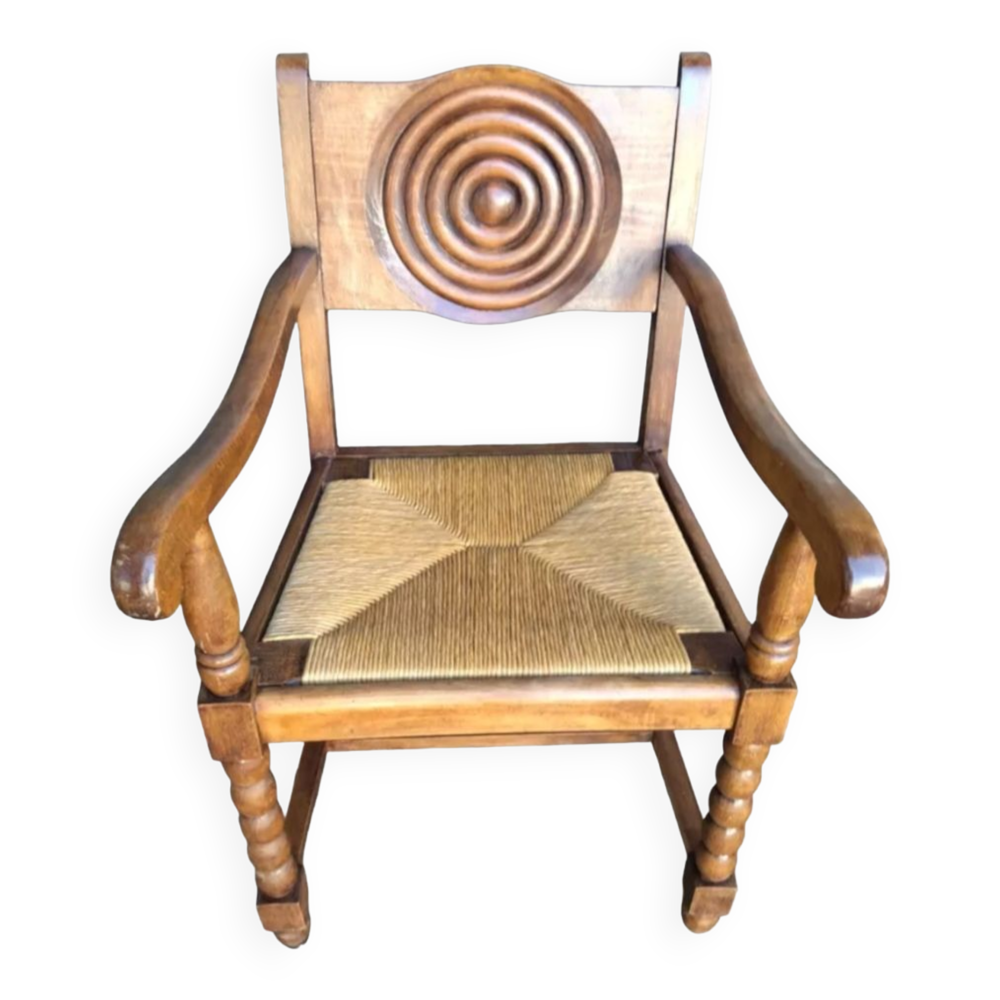 Reserved for anne pair of straw armchairs