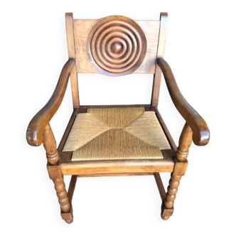 Reserved for anne pair of straw armchairs
