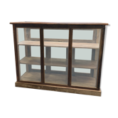Vitrine comptoir en bois exotique