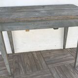 Side table in painted wood aged and patinated by time