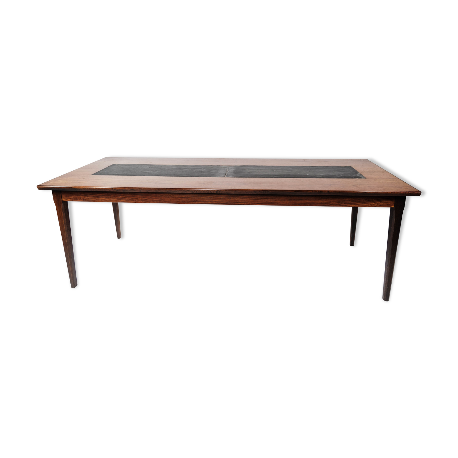 Coffee table in rosewood and black slate of Danish design, 1960s