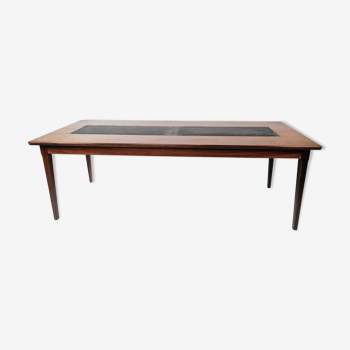 Table basse en palissandre et ardoise noire de design danois, années 1960