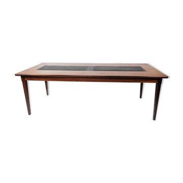 Table basse en palissandre et ardoise noire de design danois, années 1960