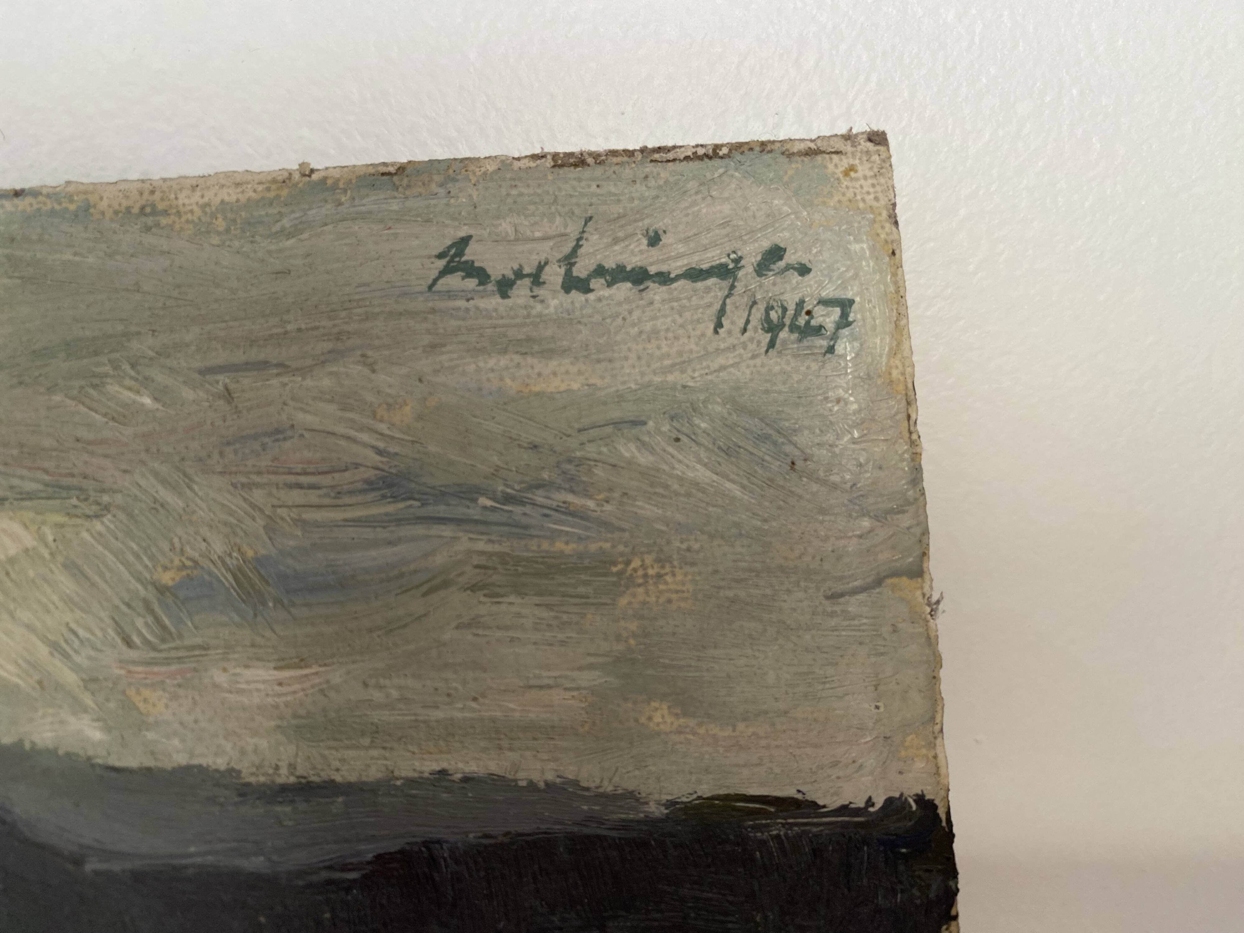 Landscape painting, oil painting 1947