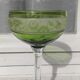 14cl Nancy Houillon crystal wine glass with green floral border
