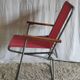 Vintage folding chair in metal and bayadère canvas - 1960s