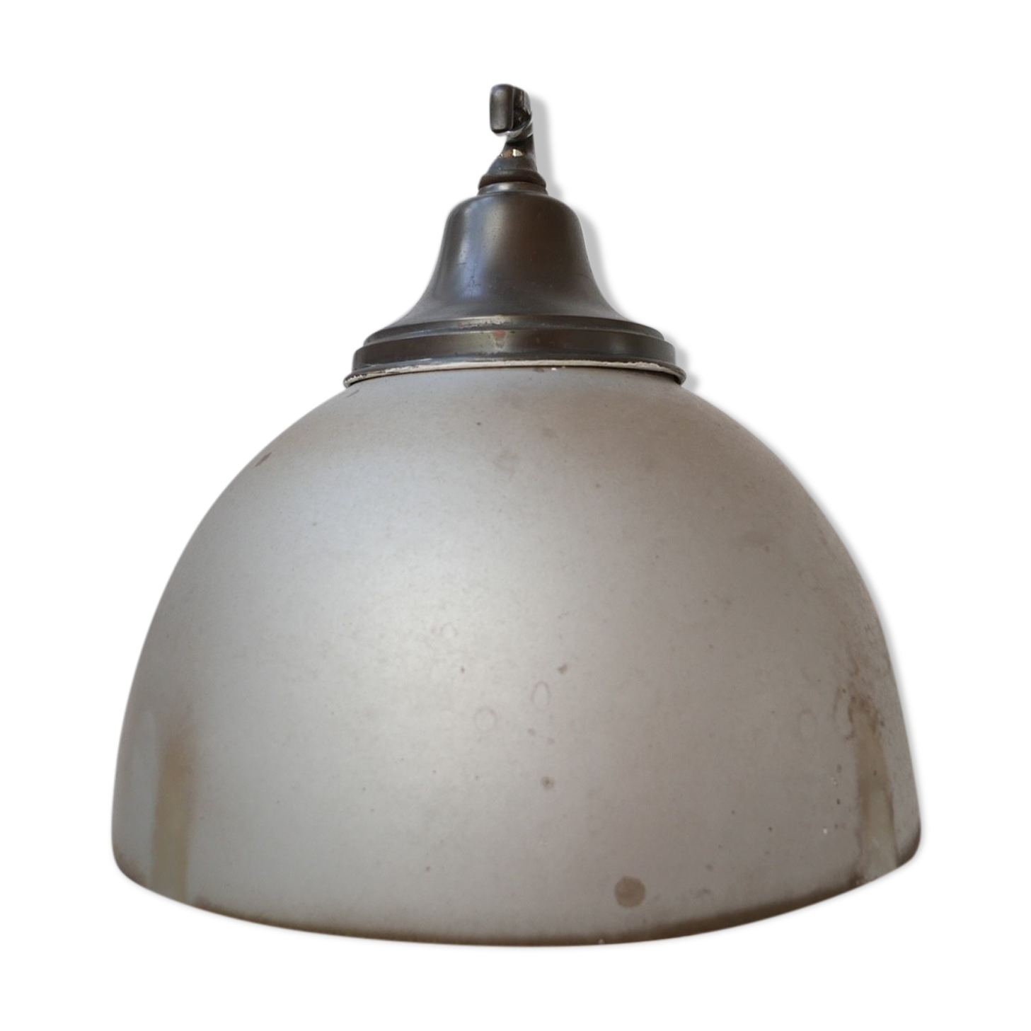 Antique mercury glass large pendant reflector lamp