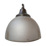 Antique mercury glass large pendant reflector lamp