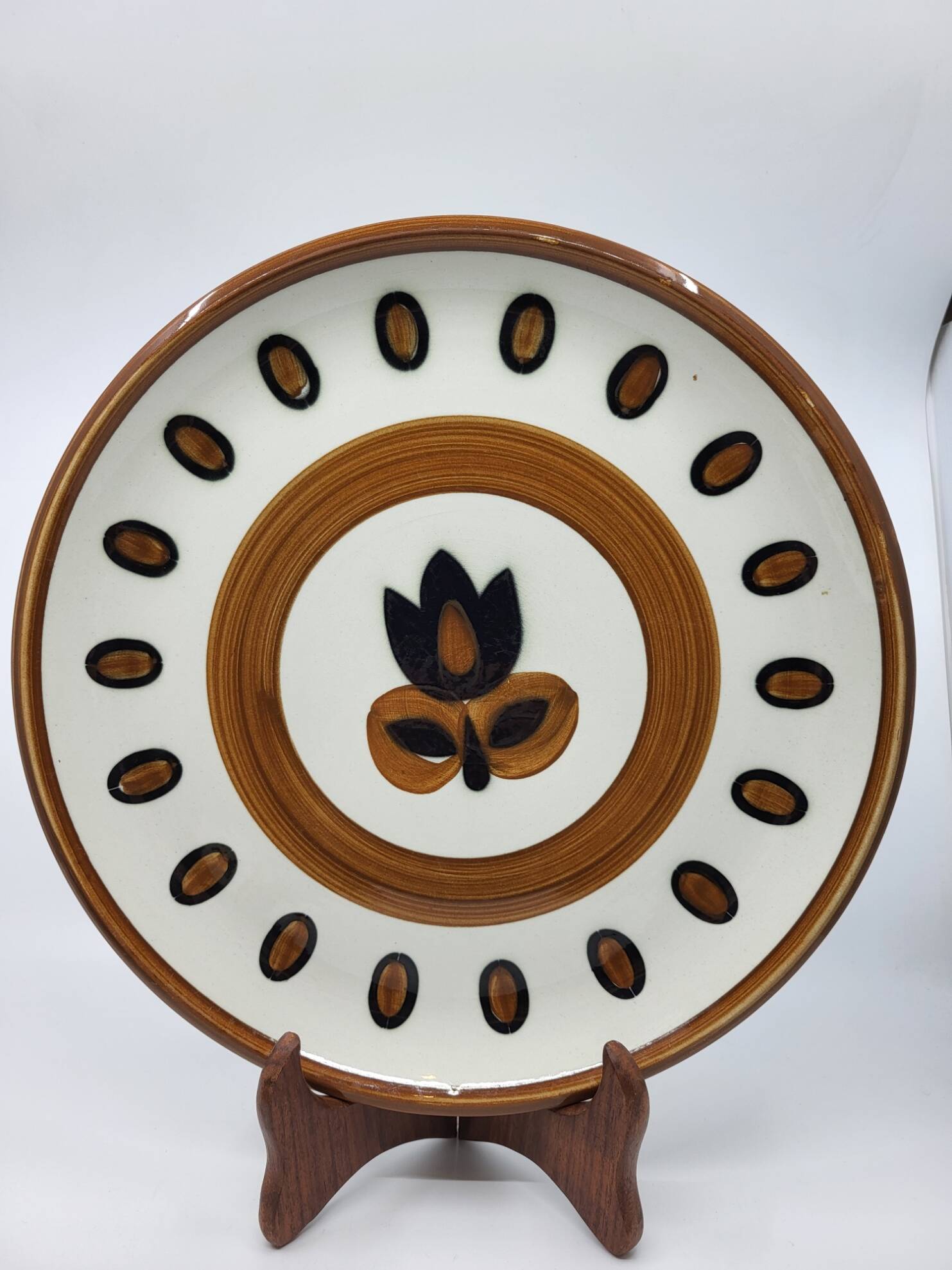 Boch la Louvière Kimono plate set Belgium 1970 (Set of 7)