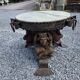 Wrought iron and marble coffee table, Jean Maurice Rothschild, circa 1950.