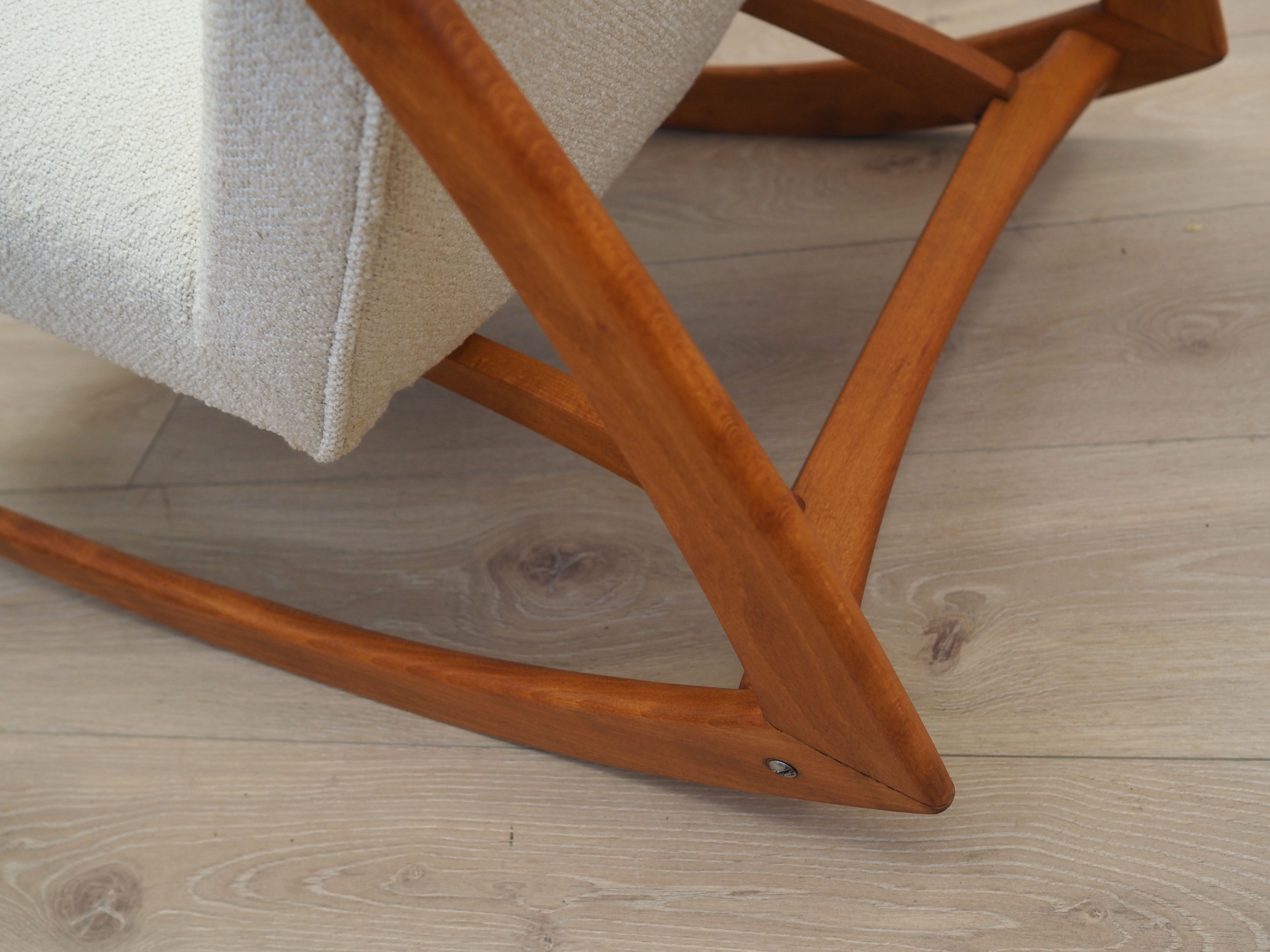 Beech rocking armchair, Danish design, 1970s, Denmark