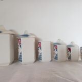 Series of 6 Sarreguemines spice jars