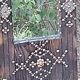 Ancient brutalist oriental wooden mirror 23x53cm