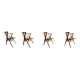 4 V-shaped wooden bistro chairs