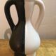 Black and white Vallauris vase, H. Caillet flower, vintage graphic 1960 1970