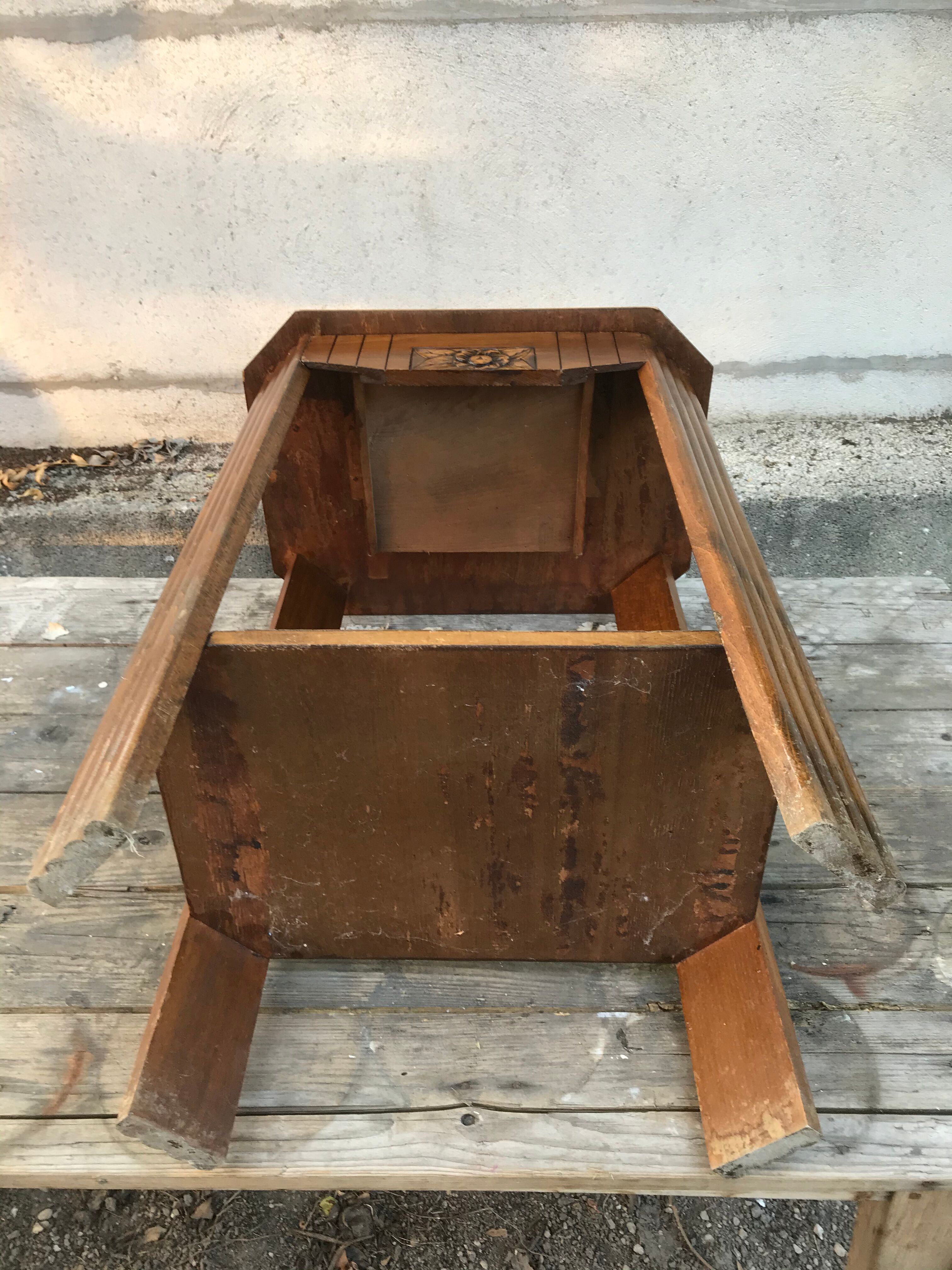 Old Side Table Vintage Wood Drawer