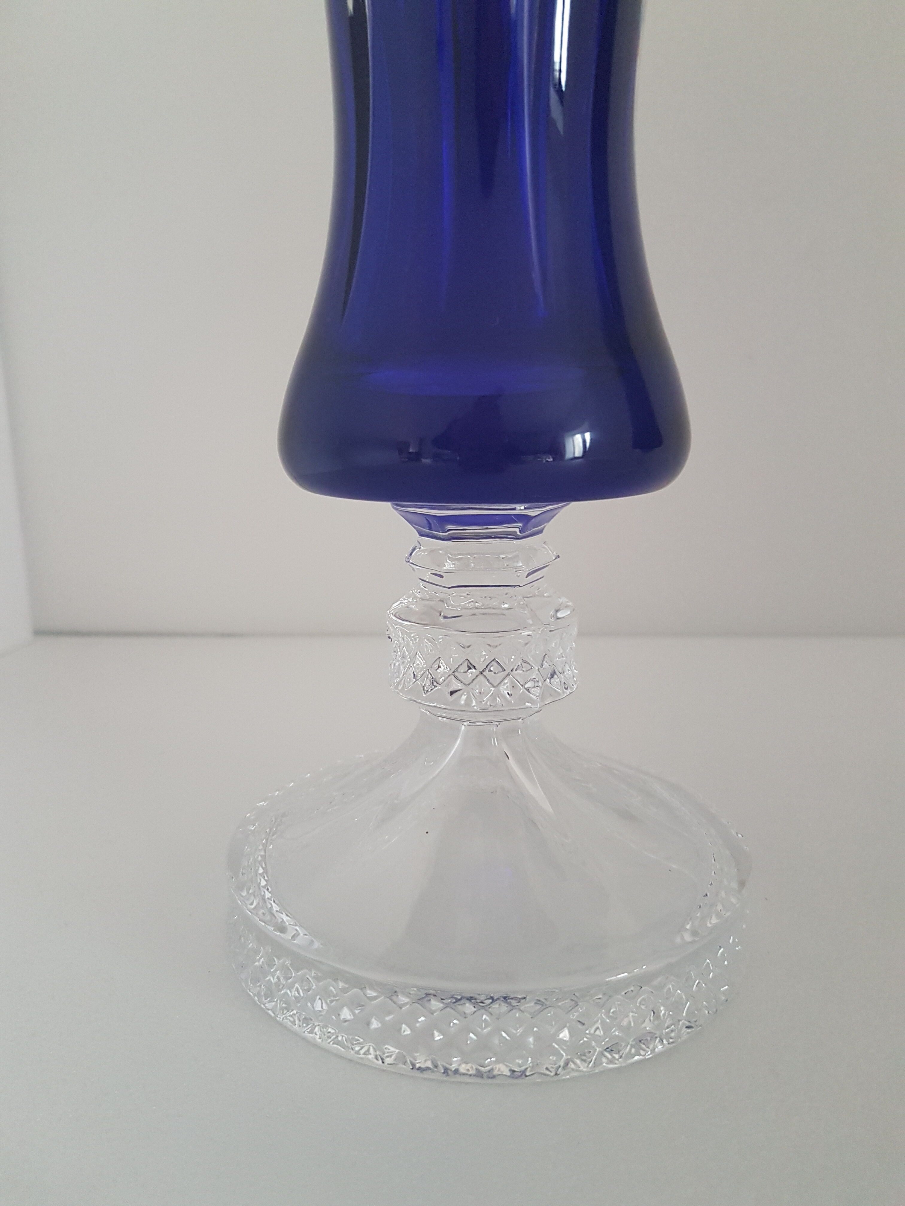 Pair of blue vases crystallism of Lorraine, Saint-Louis- tommy collection