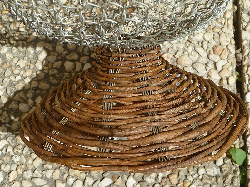 wicker paper basket, screened