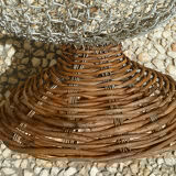 wicker paper basket, screened