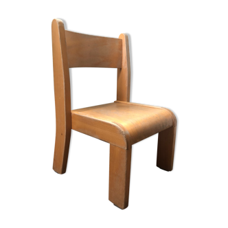 Chaise enfant vintage en bois années 60