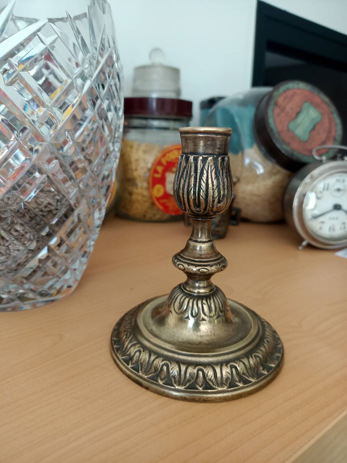 Antique bronze candlestick