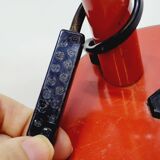 Table lamp desk aluminor metal red flexible arm black 80s vintage