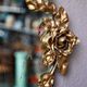 Louis XV Style Wall Mirror Golden Brass Vintage Flowers 1950s
