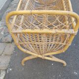 Rattan and bamboo child bed