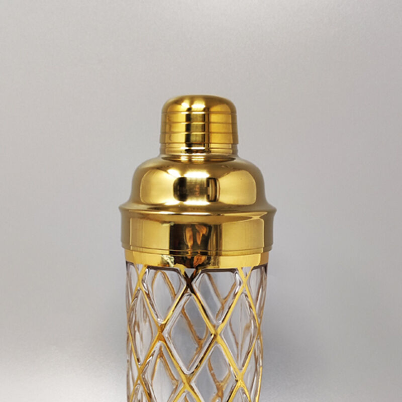 2000s cocktail shaker with 4 glasses by Altuzarra. Made in Usa