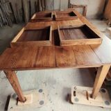 Solid oak farmhouse table, 270x120 cm, with 4 drawers