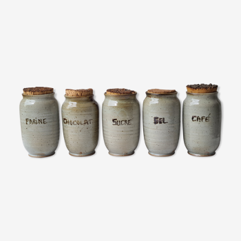 Series of sandstone spice pots
