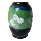 Vase grès émaillé Colette Houtmann signé