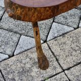 Vintage brutalist side table in solid wood 1960